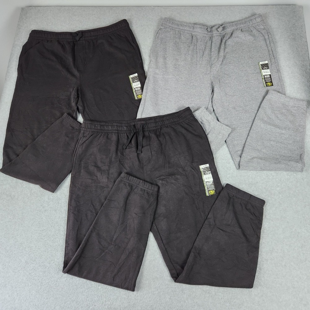 Athletic Works Core Fleece Jogger Pants Boys XL 14-16 Husky Black Gray Lot of 3 - Picture 1 of 14